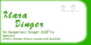 klara dinger business card